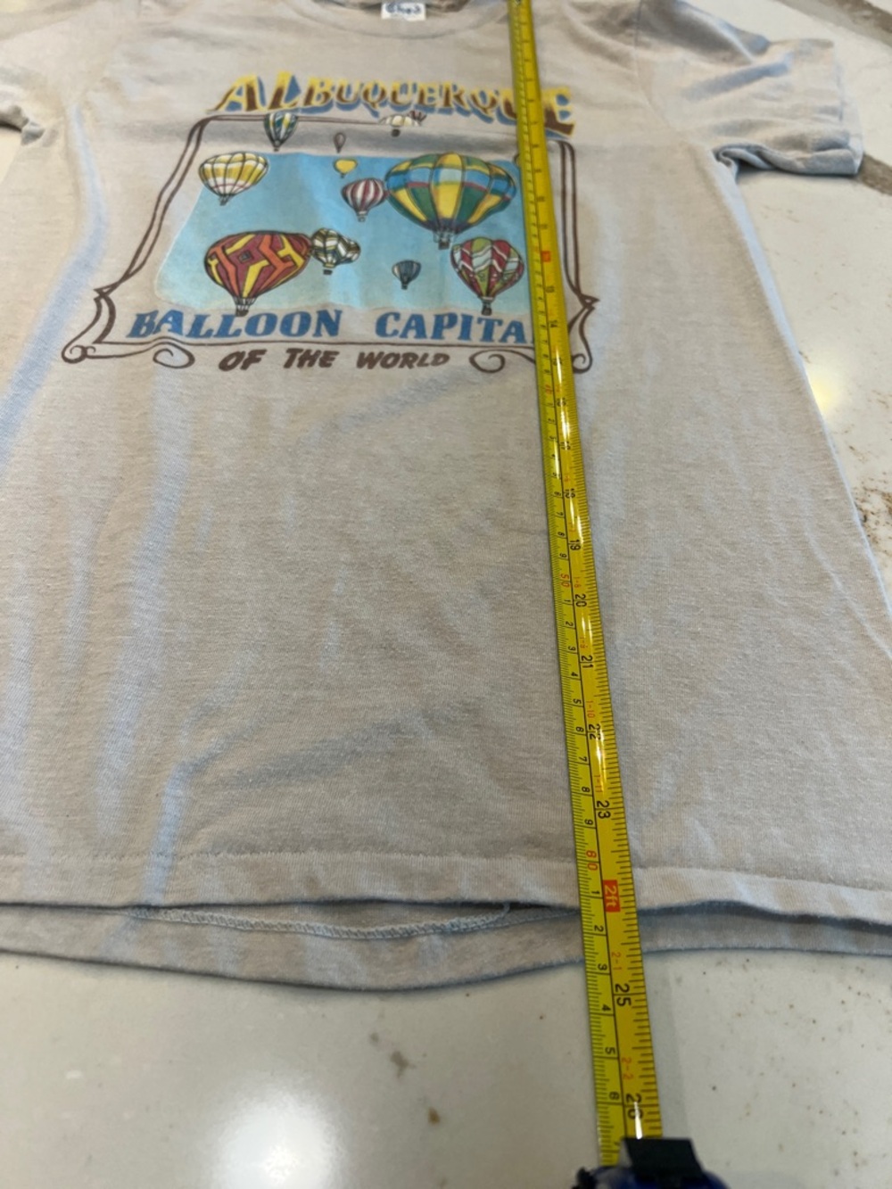 Albuquerque Vintage 80's Balloon Small Capital Graphic Tee - Light Gray - Picture 8 of 9